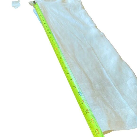 High Waisted Off-white 100% Linen Trousers With Full Length Liner - Picture 10 of 10